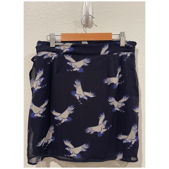 ZARA Bird Sarong Wrap Chiffon Side Tie Skirt - Picture 7 of 8